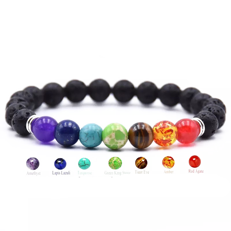 Lavastone Diffuser Bracelet "7 Chakras"